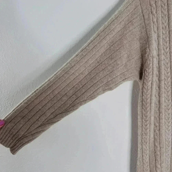 Vintage Wool Men's David Hollis Oatmeal Button Up Cardigan Size M - Picture 4 of 6